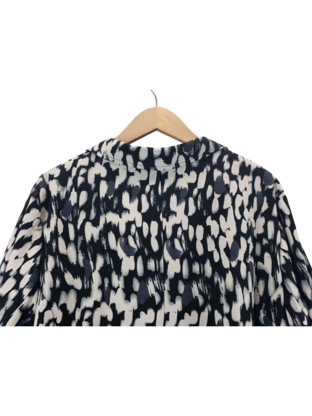 Blazer Black White Abstract Print 22W Fashion Bug Career Wear Pockets Collar - Picture 7 of 16